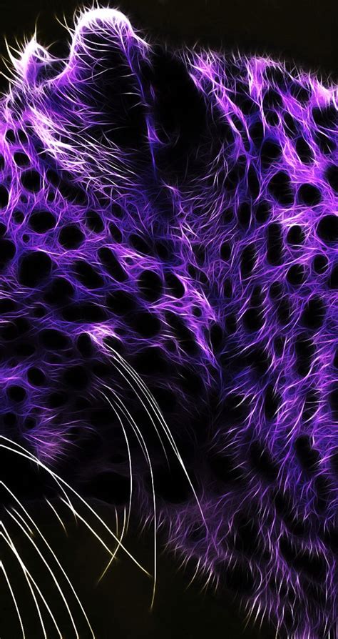 Purple Tiger With Black Dots Artistic Wallpaper