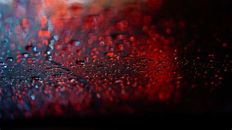Wallpaper Window Rain Red Reflection Lights Photography Water