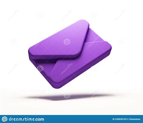 3d Rendering Realistic Purple Colour Envelope Icon Symbolic Floating In The Air 3d Email
