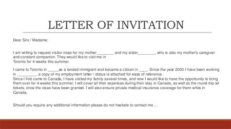 Must have enough room for the applicant or the applicant and his or her family members if the applicant is travelling to ireland with his or her family. Sample Family Invitation Letter For Us Visa