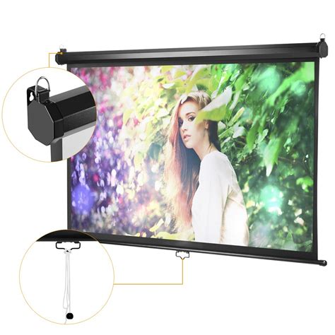 excelvan 100 inch diagonal 16 9 ratio 1 1 gain pull down projector screen suitable for dtv