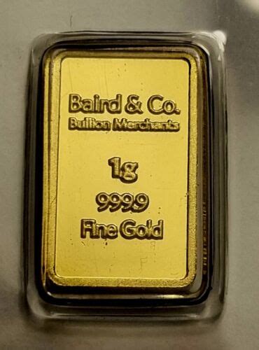 Baird And Co 1 Gram Gold Bullion Bar 9999 Pure 24 Ebay