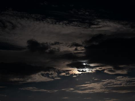 Wallpaper Sky Clouds Night Moon Dark Night Sky Hd Widescreen