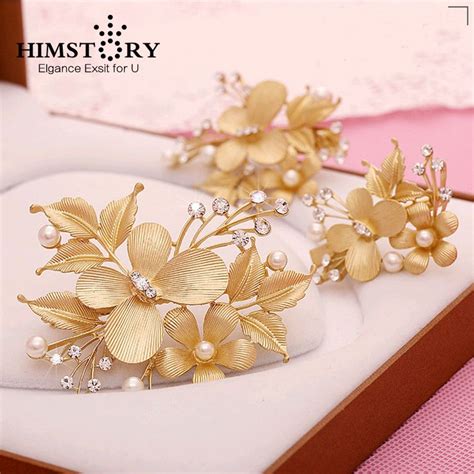 Himstory Newest Graceful Butterfly And Flower Gold Hairpins 3pcs Set