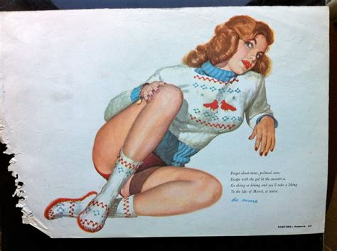 January 1951 Vintage Esquire Al Moore Pin Up Double Sided Etsy