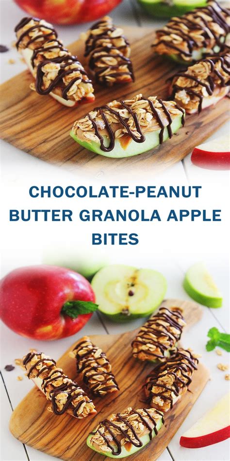 They have no artificial flavors, colors. CHOCOLATE-PEANUT BUTTER GRANOLA APPLE BITES