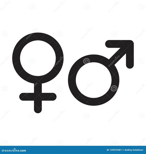 Iconos Femeninos Y Masculinos Del Género Sex Symbol Aislado Vector Del
