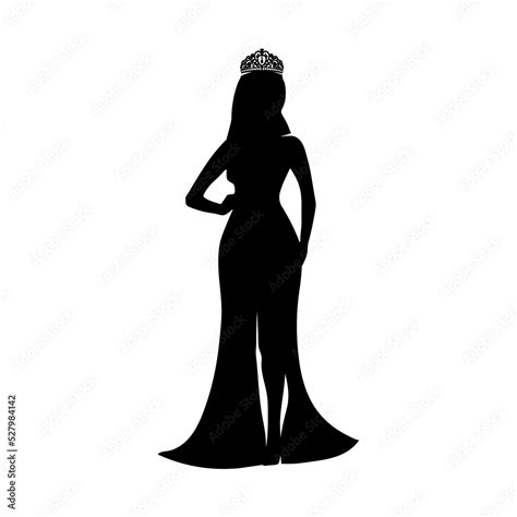 Silhouette Of A Beauty Queen 2 Stock Vector Adobe Stock