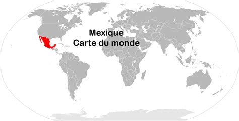 La taille minimale de la carte plastifiée est de 150 cm sur son côté le plus court. Carte du monde Mexique - Voyages - Cartes