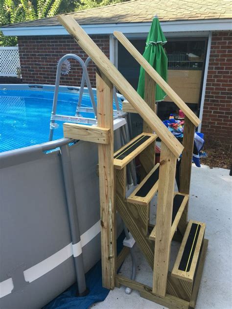 Diy walk in steps for above ground pool. Top 58 Diy Above Ground Pool Ideas On A Budget | Diy swimming pool, Pool steps, Above ground ...