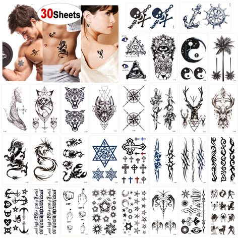 Temporary Tattoos For Adult Men Women 30 Sheets Waterproof Fake Body Art Sticker Ebay