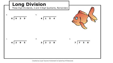 Answer key included and no sign up. random long division problems