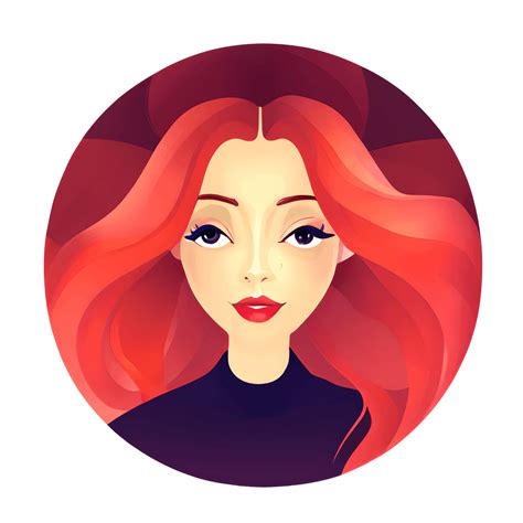 Beautiful Red Hair Lady Face Inside Circle · Creative Fabrica