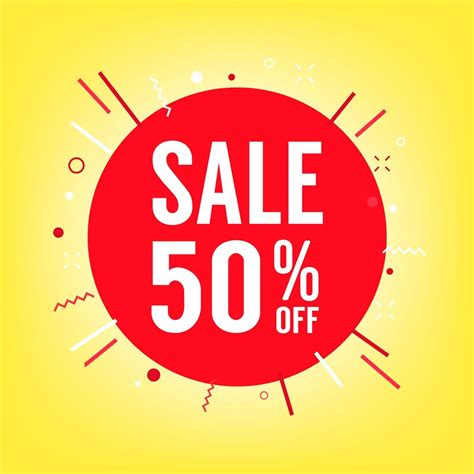 50 percent off sale tag. Sale of special offers. Discount with the ...