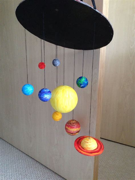 Punch a hole in the very center of the spiral, which will be for the hanger. Solar System mobile made to inspire my niece! | Proyectos ...