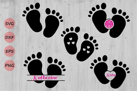 Download 160 Baby Footprint Heart Svg File Svg Png Dxf Eps Free Best