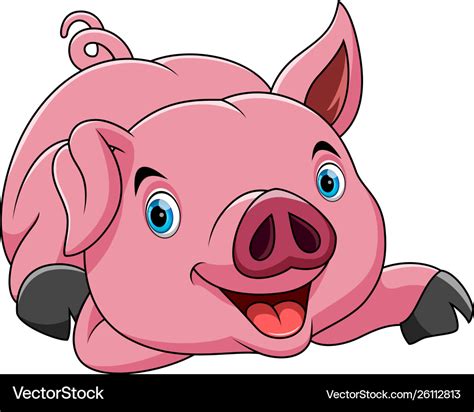 Funny Pig Cartoon Royalty Free Vector Image Vectorstock