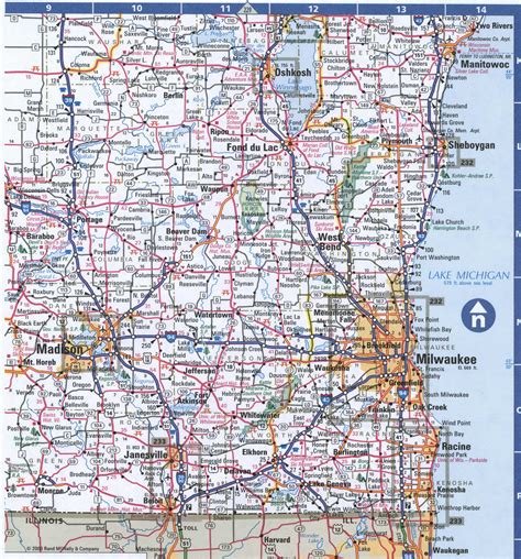 Road Map Of Southern Wisconsin New River Kayaking Map