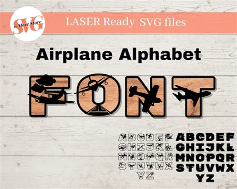 Airplane Alphabet Svg Png Airplane Letters Svg Plane Font Etsy Australia