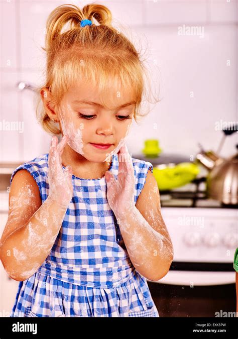 Child With Rolling Pin Dough Stock Photo Alamy