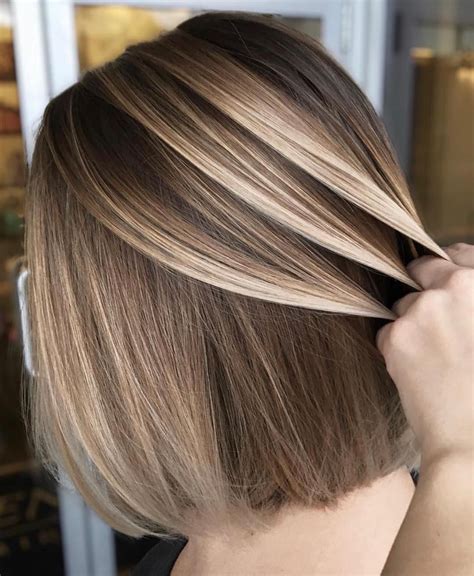 Bronde Balayage For Straight Shorter Hair Brown Hair With Blonde