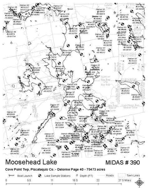 34 Moosehead Lake Depth Map Maps Database Source