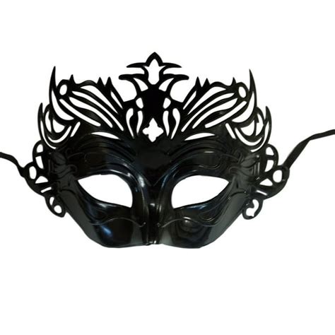 Black Venetian Laser Cut Mardi Gras Masquerade Half Mask Crown