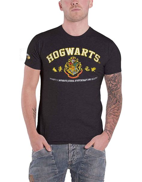 Buy Harry Potter T Shirt Hogwarts School Crest Applique Logo New