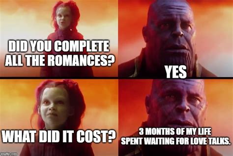 Thanos What Did It Cost Baldurs Gate Ii Romances Imgflip