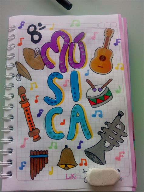 Portada cuaderno de musica | Cuadernos de dibujo, Portadas de cuadernos