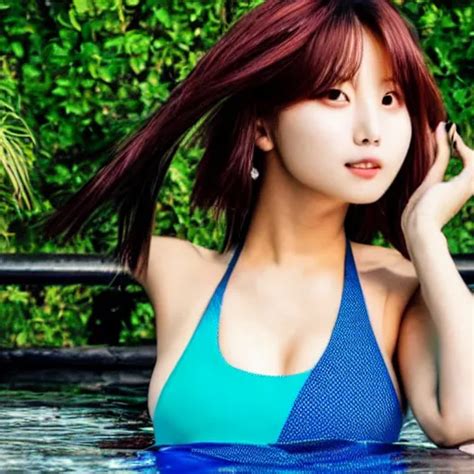 Momo Twice Swimsuit Posing Photograph 4k Hot Stable Diffusion