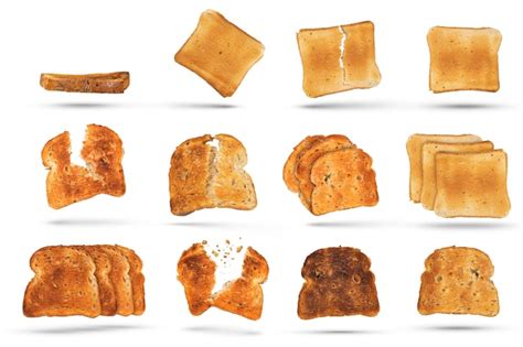 Premium Photo Big Set Of Different Toasted Bread Slices From Toaster