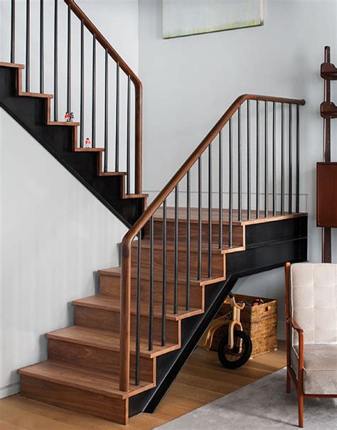 If you want to have a 'railing' that provides something to hold and help protect while using the stairs, and is removable for furniture movement, then i would suggest incorporating rope into the. 40 Awesome Modern Stairs Railing Design 13 - Rockindeco