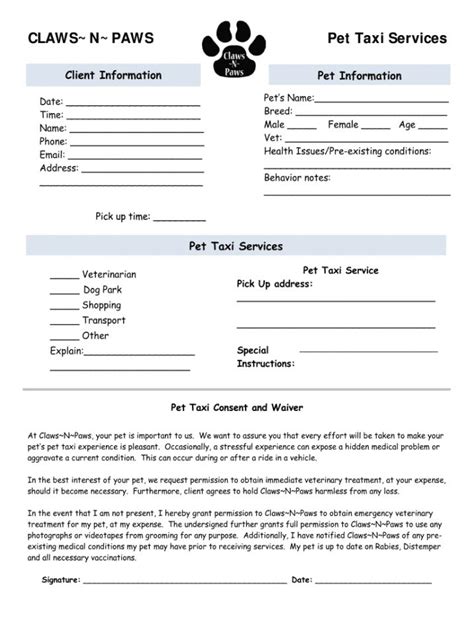 Free Printable Service Dog Papers