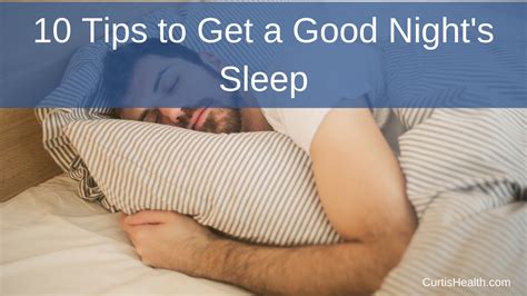 My Top Ten To Get A Good Night’s Sleep Curtis Health