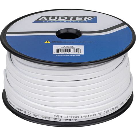 Audtek Electronics Fbc 50 Flat 16 Awg Ofc Braided Speaker Wire 50 Ft