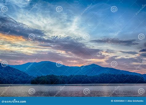 Lake Santeetlah In Great Smoky Mountains North Carolina Stock Photo