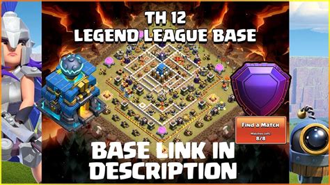 Clash Of Clans Th 12 New Legend League Base Share Link Youtube