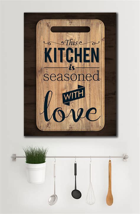 Kitchen Wall Art This Kitchen Is Seasoned With Love Wood Frame Ready