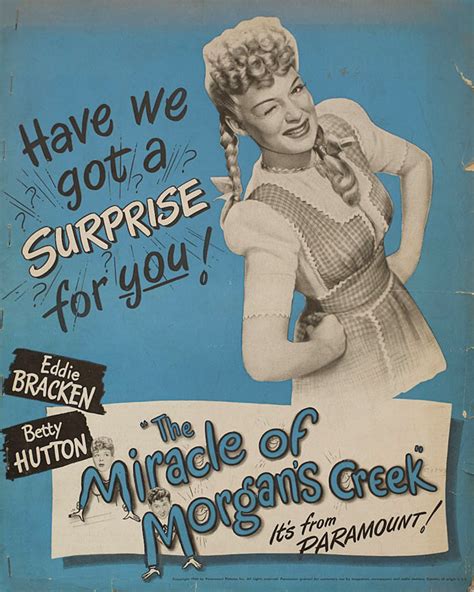 The Miracle Of Morgans Creek Original 1940 Us Movie Pressbook