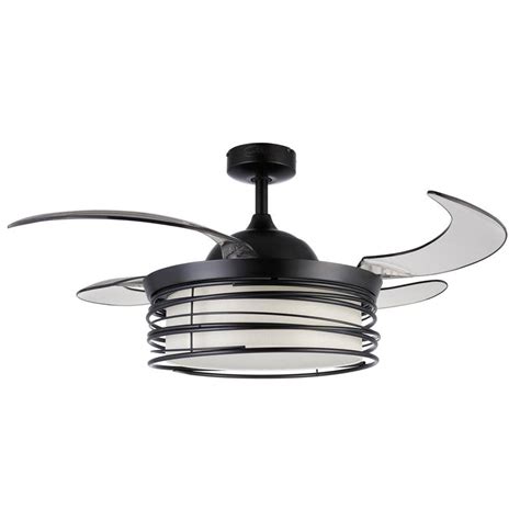 Fanaway Luna 48 In Indoor Black Retractable Ceiling Fan With Light And