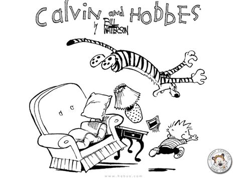Calvin And Hobbes Coloring Pages At Free Printable