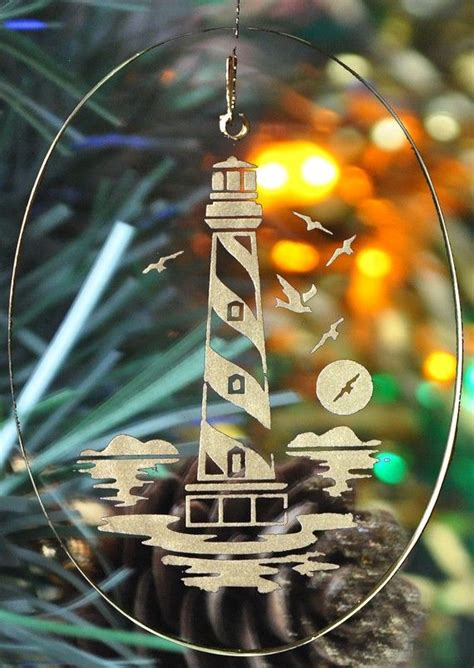 Carved Glass Hatteras Lighthouse Christmas Holiday Ornament Etsy In 2021 Hatteras Lighthouse