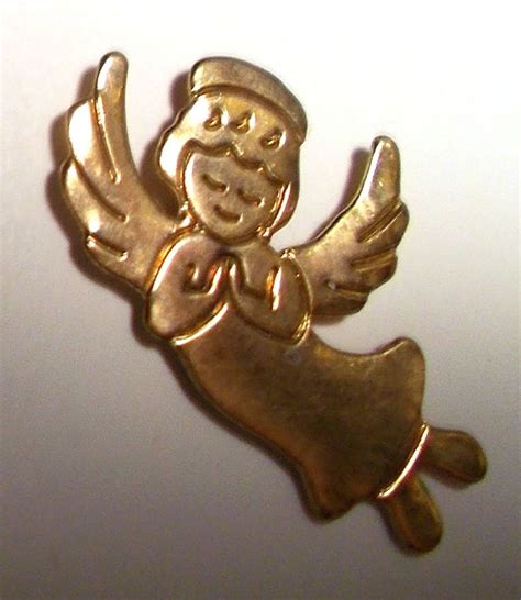 Small Gold Coloured Angel Lapel Pins Gold Color Brooch