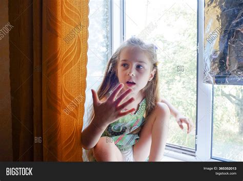 Year Old Girl Sits Image Photo Free Trial Bigstock
