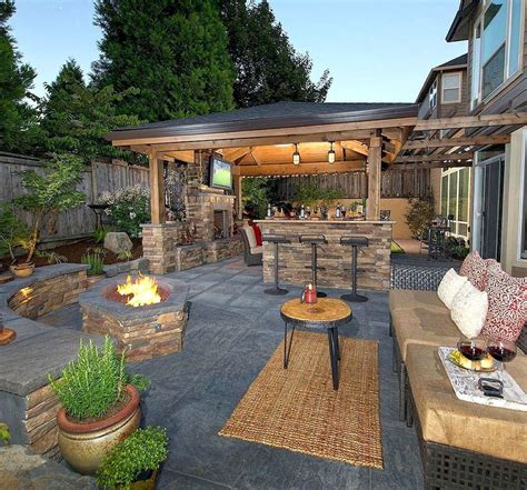 37 Fabulous Backyard Patio Landscaping Ideas Patio Outdoor Fireplace Designs Covered Patio