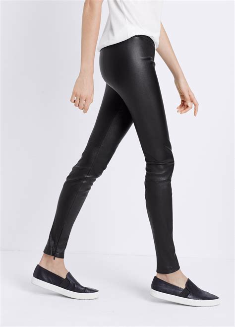 Lyst Vince Leather Legging With Ankle Zip In Black