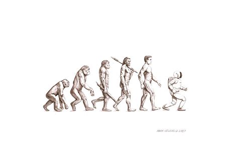 Evolution Drawing By Mark Lelieveld