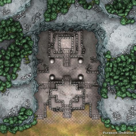 Ruins Of The Nestled Temple 32x32 Battlemaps Dnd World Map