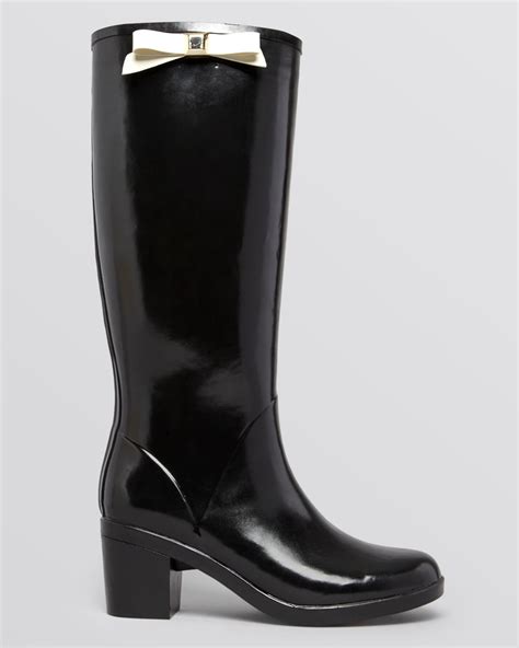 Lyst Kate Spade New York Rain Boots Romi Bow In Black